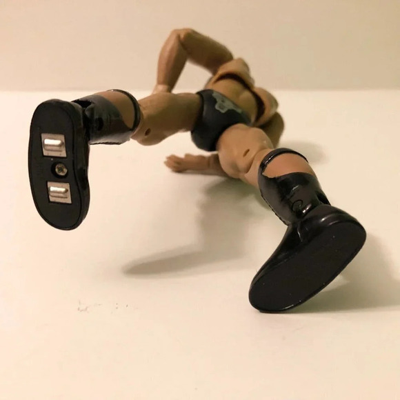 2000 WWF Jakks Pacific Finishing Moves Rock Bottom The Rock & Triple - Picture 8 of 16